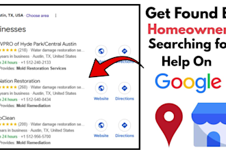 do google my business optimization for home restoration business