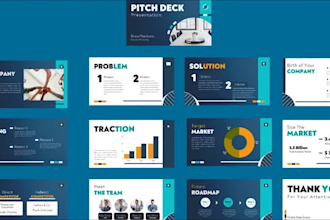 design professional presentation slides and pitch decks to engage investors