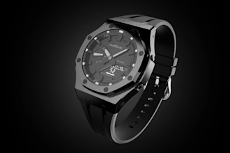 create realistic 3d wristwatch animation, 3d wristwatch model, 3d jewelry, ring