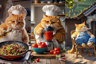 upload viral ai funny orange cat, and animal video on your youtube, instagram