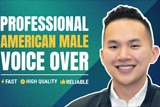 record an american male voice over in 24 hours