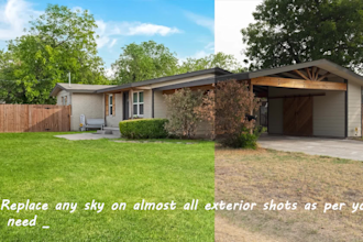 do sky replacement and grass in real estate photos quickly