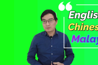 do green screen asian spokesperson in english chinese malay