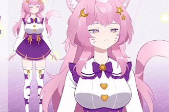 draw and rig live2d model, vtuber commission, vtuber illustration,2d rigging