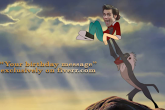create a funny happy birthday cartoon