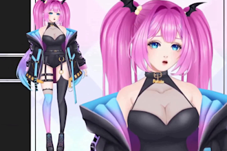 draw 2d vtuber design anime chibi art nsfw live2d rigging 2d vtuber commission