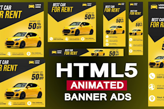 create HTML5 banner and HTML5 animated banner for google ads and web banner
