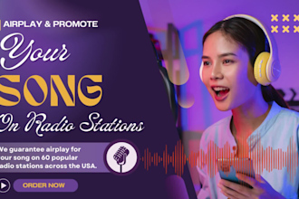 promote and airplay your song on 60 radio stations in the USA