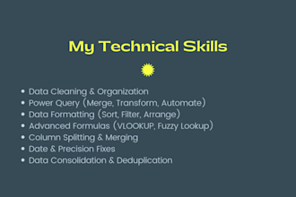 clean, sort, dedupe, extract and format your excel data