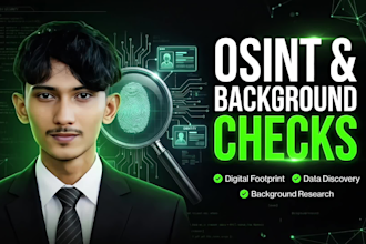be your private investigator for osint and background check