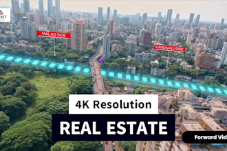 do a 4k drone footage animation with motion graphics