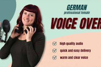 record a german female voice over for commercials and ads