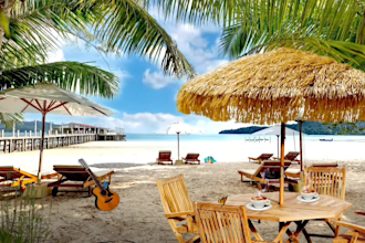 create 10 youtube video,cozy rain ambience beach cafe video