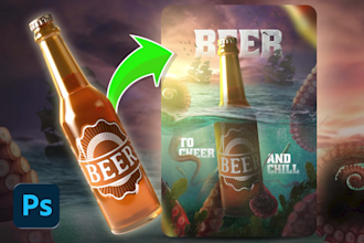 product manipulation composition, poster design