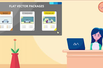 draw attractive flat vector illustrations