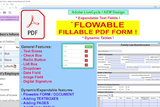 create expandable, flowable PDF form with expandable table