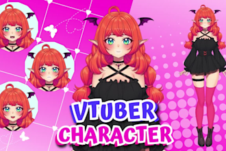 create custom high quality vtuber model commissions, live2d with rigging