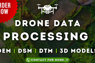 process drone images to orthophoto, dem, dsm, contours, point cloud, topography