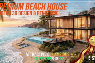 design floating house,beach house,dock house,  beach hotel and rendering 3d
