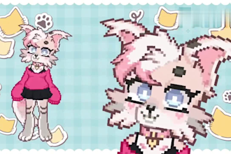 draw pixel live2d vtuber model, chibi live2d nsfw avatar 2d vtuber for streaming
