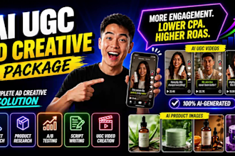 high converting ai ugc ad videos creatives for your product or service