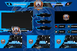design custom animated twitch stream overlay and mascot logo