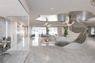 3d design office space and render photorealistic visualization