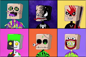 custom nft art design, nft creator, nft collection, cartoon nft avatar