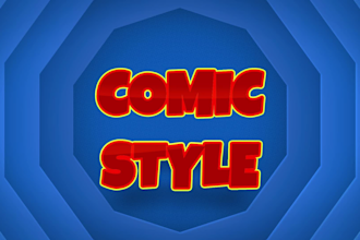 create animated text titles in cartoon style
