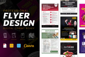 design all business, company flyer or brochure using canva templates