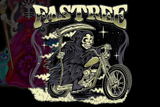 create cool vintage illustrations for t shirts design