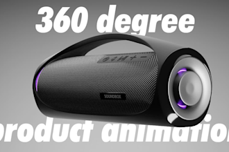 make 360 degree spinning animation of your product in 3d