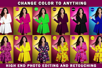color change, color correction, background removal, product recolor