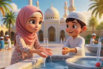 do ai islamic stories ai quran storytelling, 3d cartoon animation video for kids