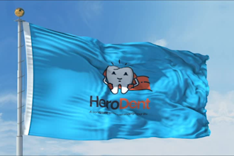 animate 3d waving flag with your logo or text