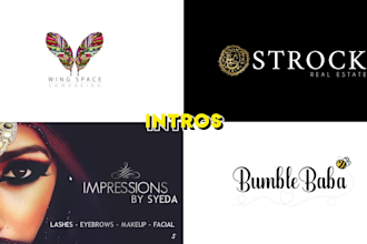 create custom youtube intro, outro or logo animation
