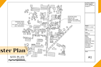 draw 2d site plan, and master plan in autocad from google maps