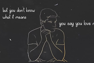 make a cinematic hand drawn lyric music video with animation