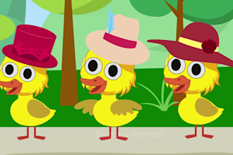 create 2d children animation and 2d animation for kids