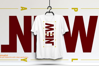 create modern classic custom typography t shirt design