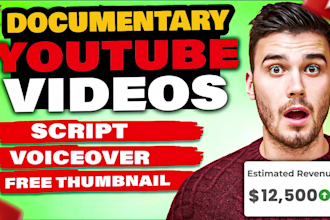 create history documentary videos for youtube and documentary style like vox