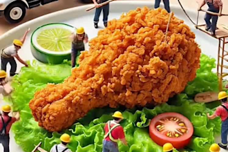craft ai food photography, ai miniature video, ai product video, mini workers