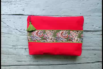 sew a cosmetic bag or a cosmetic bag with embroidery