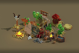 design 3d magicavoxel props and assets for games