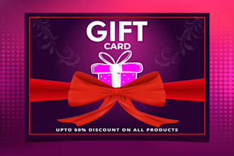 create eye catchy gift cards and gift vouchers for you