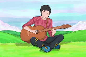 create a lofi hiphop , GIF animation loops for you