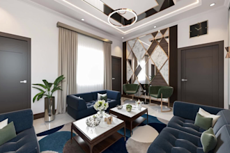 do interior design and 3d rendering of office kitchen house living bedroom