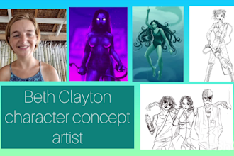 design your fantasy character in a unique 2d illustration