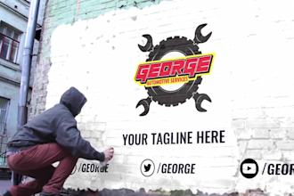 spray paint your logo, image or nft on a graffiti wall 4k animated intro video