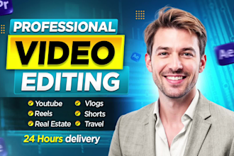 professionally edit youtube vlogs, reels, travel and all type of video editing